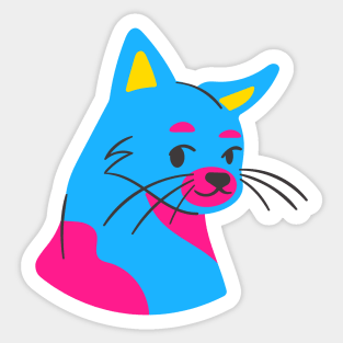 Cat in pansexual colors Sticker